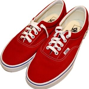 Vans Men's Red Canvas Sneakers